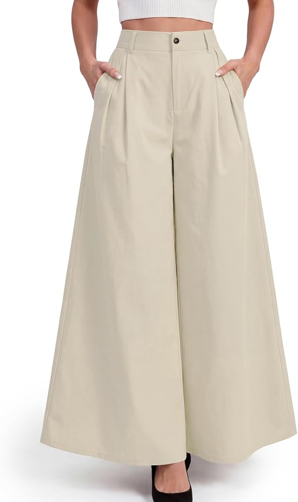Bsubseach Women Wide Leg Pants Work Palazzo Dress Pants Summer | Amazon (US)