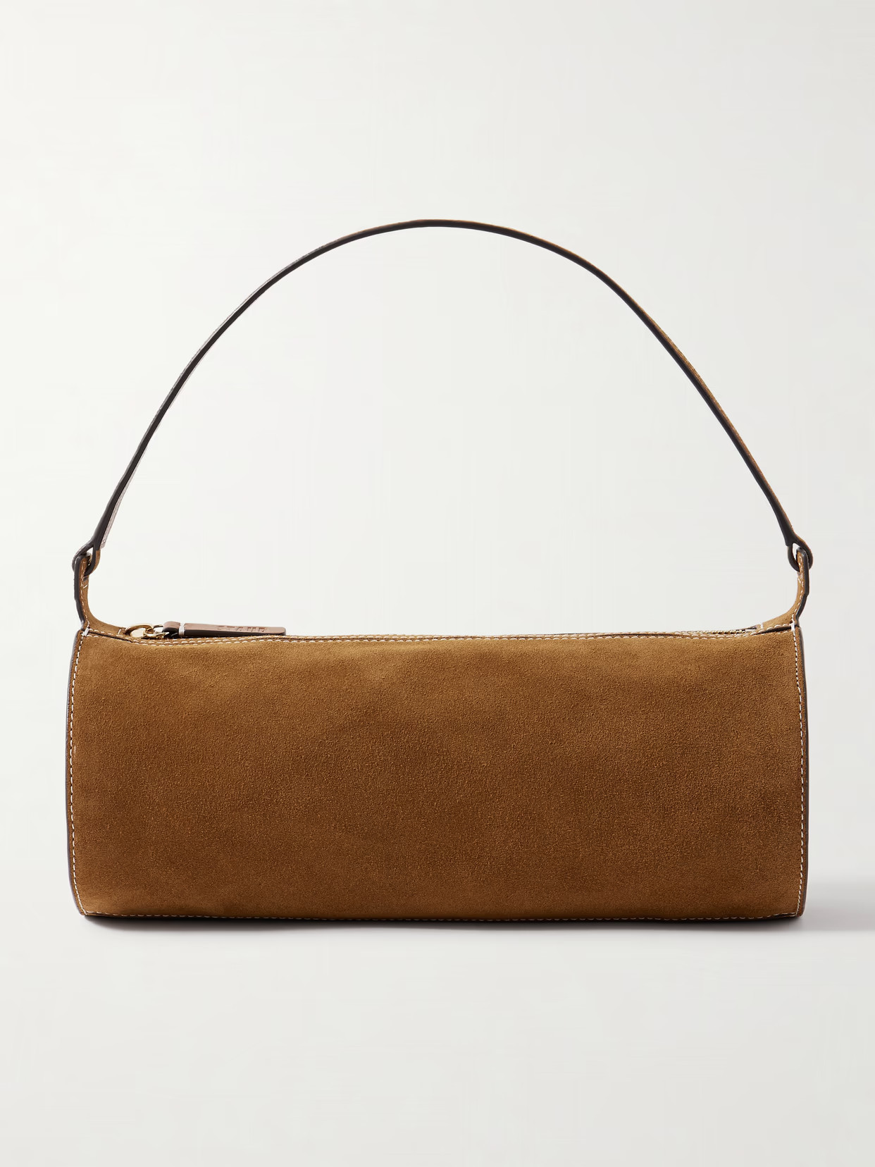 STAUD - Taru Mini Leather-trimmed Suede Shoulder Bag - Tan | NET-A-PORTER (UK & EU)