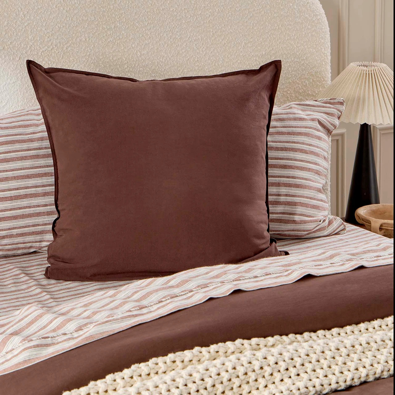 Australian Cotton Bitter Choc European Pillowcase | Pillow Talk AU