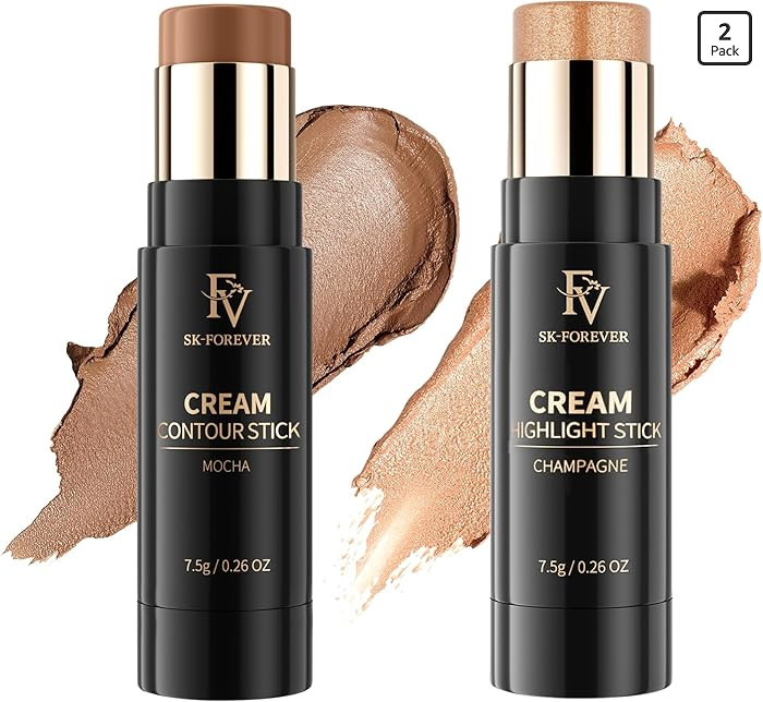 FV Contour and Highlighter Stick Set - Creamy, Highly Pigmented & Blendable for a Sculpted, Natur... | Amazon (US)