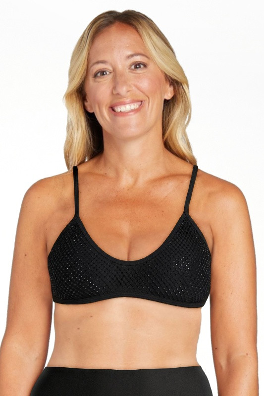 No Boundaries Faux Rhinestone Bralette Bikini Top, Women’s XXS-XXL | Walmart (US)