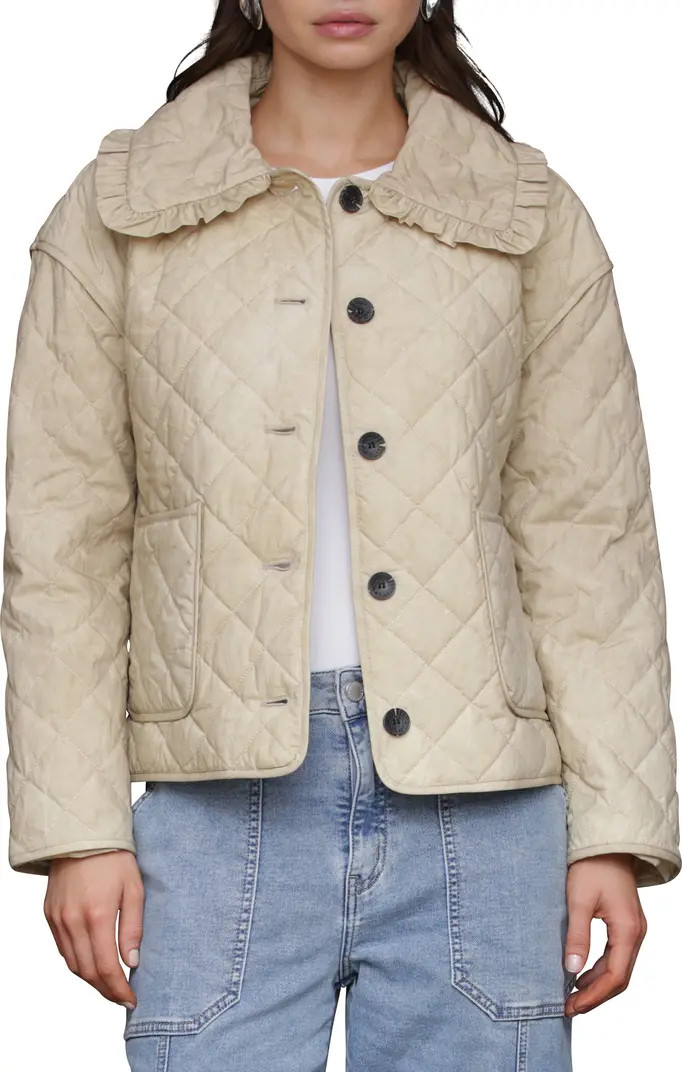 Avec Les Filles Ruffle Collar Quilted Jacket | Nordstrom | Nordstrom