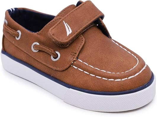 Nautica Toddler Boat Shoes with Easy Strap, Classic Slip-On Moc Toe Design, Comfortable Everyday ... | Amazon (US)