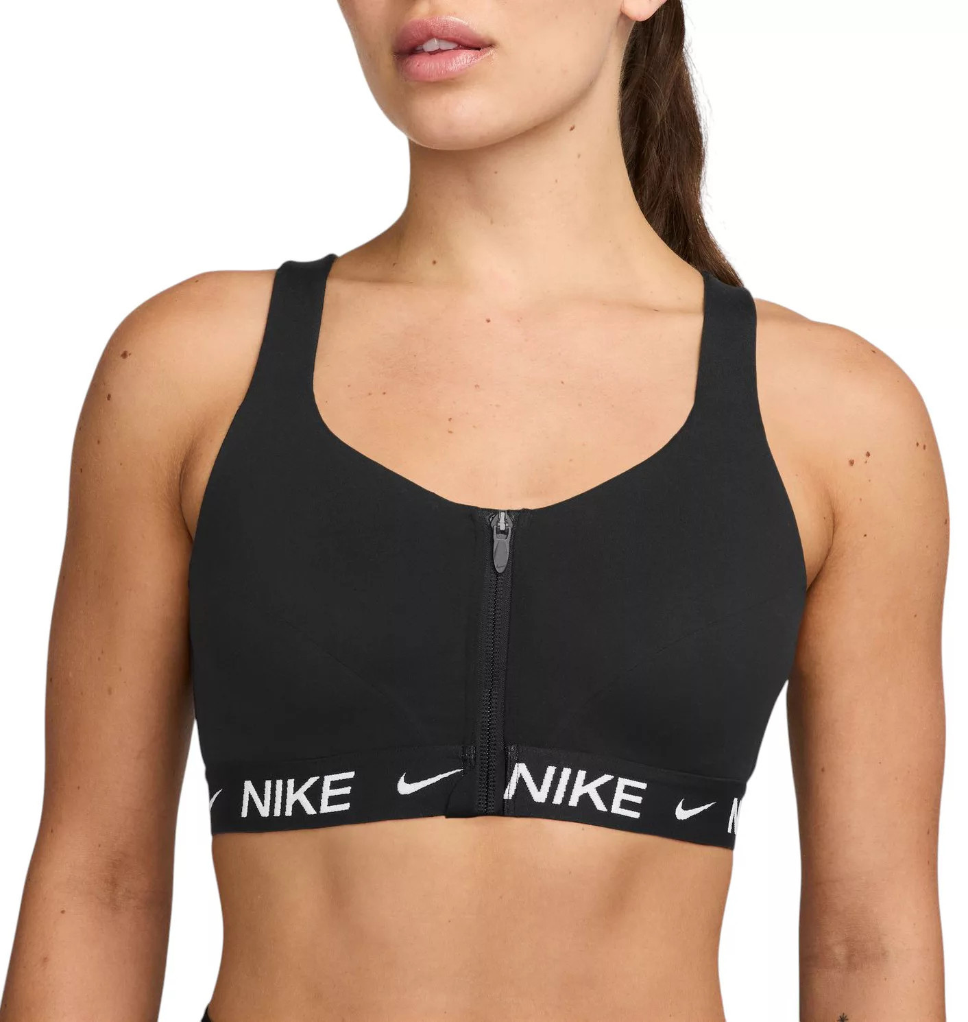 Nike Women's Indy High Support Padded Front-Zip Sports Bra, XL, Black | DICK'S Sporting Goods