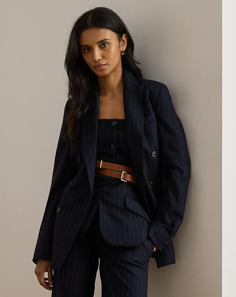 Double-Breasted Pinstripe Twill Blazer | Ralph Lauren (UK)