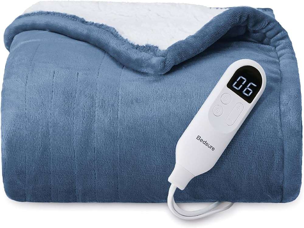 Bedsure Heated Blanket Electric Throw - Soft Flannel Electric Blanket, Heating Blanket with 4 Tim... | Amazon (US)