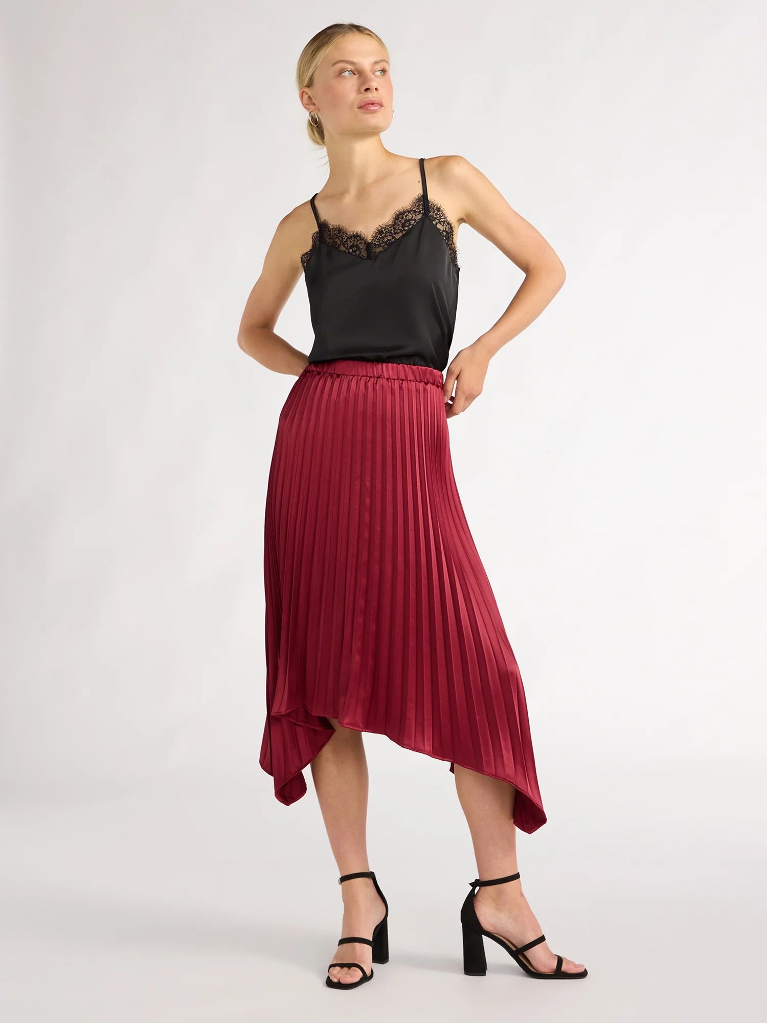 Scoop Women’s Pleated Midi Skirt, Sizes XS-XXL | Walmart (US)