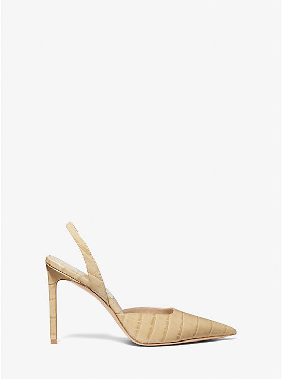 Presley Crocodile Embossed Leather Pump | Michael Kors US