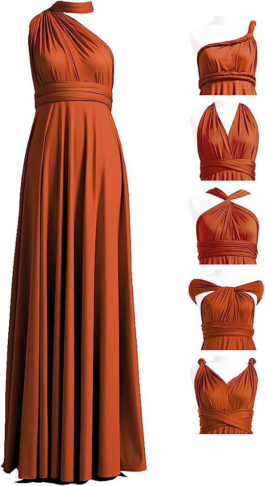 Bridesmaid Convertible Dress Transformer Evening Maxi Dress with Bandeau | Amazon (US)