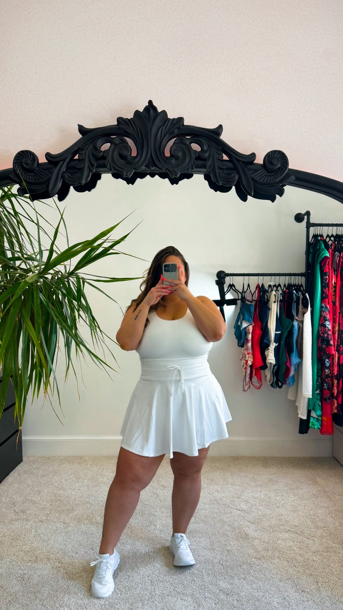 Tennis dress shown in size XL. Wearing bra free

5’2” / size 16 / 38J 

#athleisure #easyoutfits #everydayoutfits #casualoutfits #summerstyle #whitesneakers #ltkcurves 

#LTKPetite #LTKMidsize #LTKStyleTip