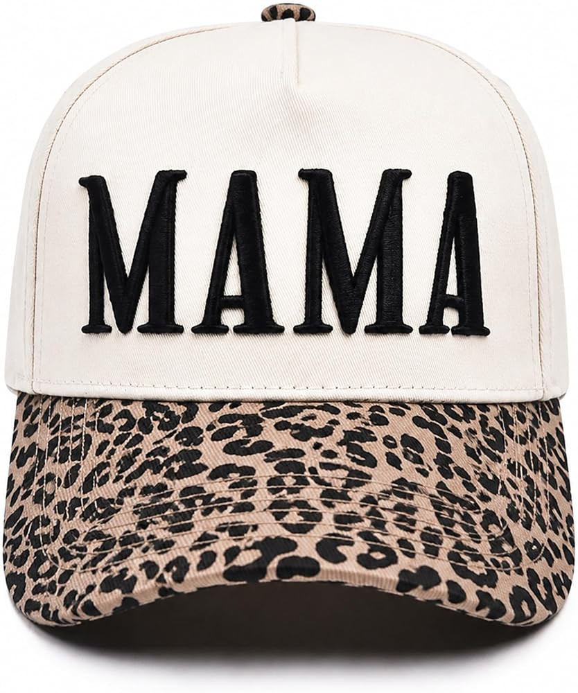 Women\u2019s Mama Trucker Hat Trendy, Embroidered Adjustable Mom Baseball Cap, Two-Tone Ponytail ... | Amazon (US)