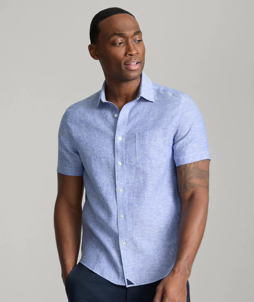 Wrinkle-Resistant Linen Short-Sleeve Cameron Shirt | UNTUCKit (US)
