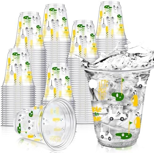 Qinyoung 50 Pcs Masters Golf Ball Party Supplies Bulk Clear Plastic Cups 12oz Disposable Let's Pa... | Amazon (US)