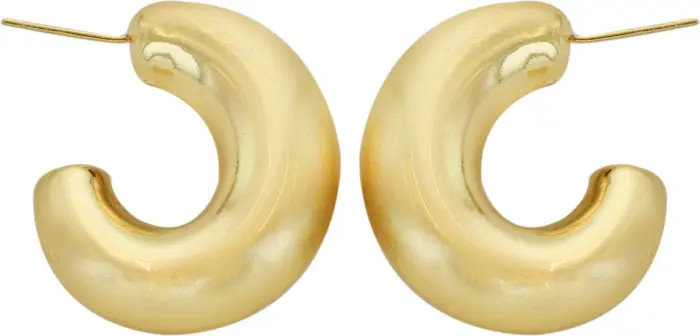 Satin Polished J Hoop Earrings | Nordstrom Rack