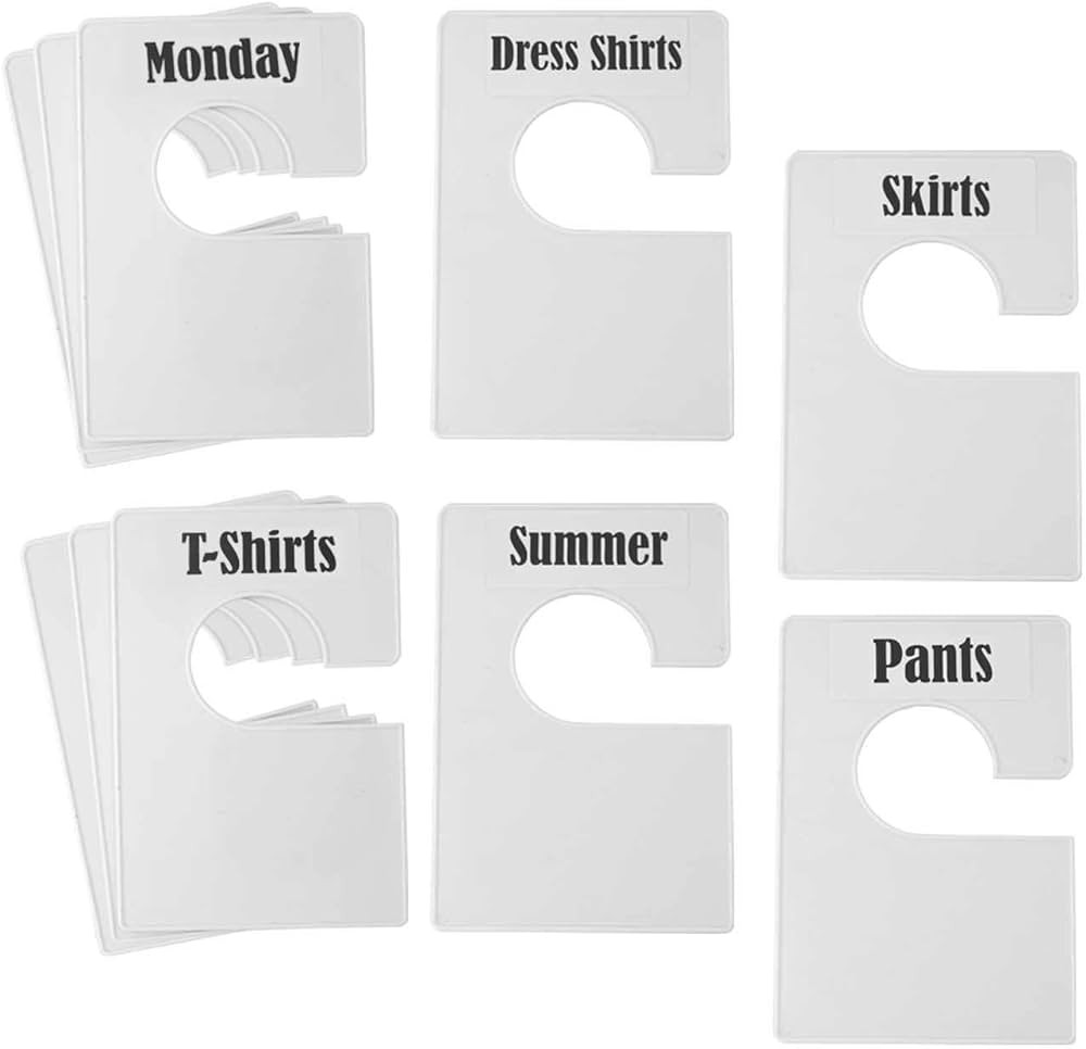 TraGoods 10 Pack White Clothing Rack Size Dividers Plus 60 Labels (1 Inch) and 16 Large Blank Lab... | Amazon (US)