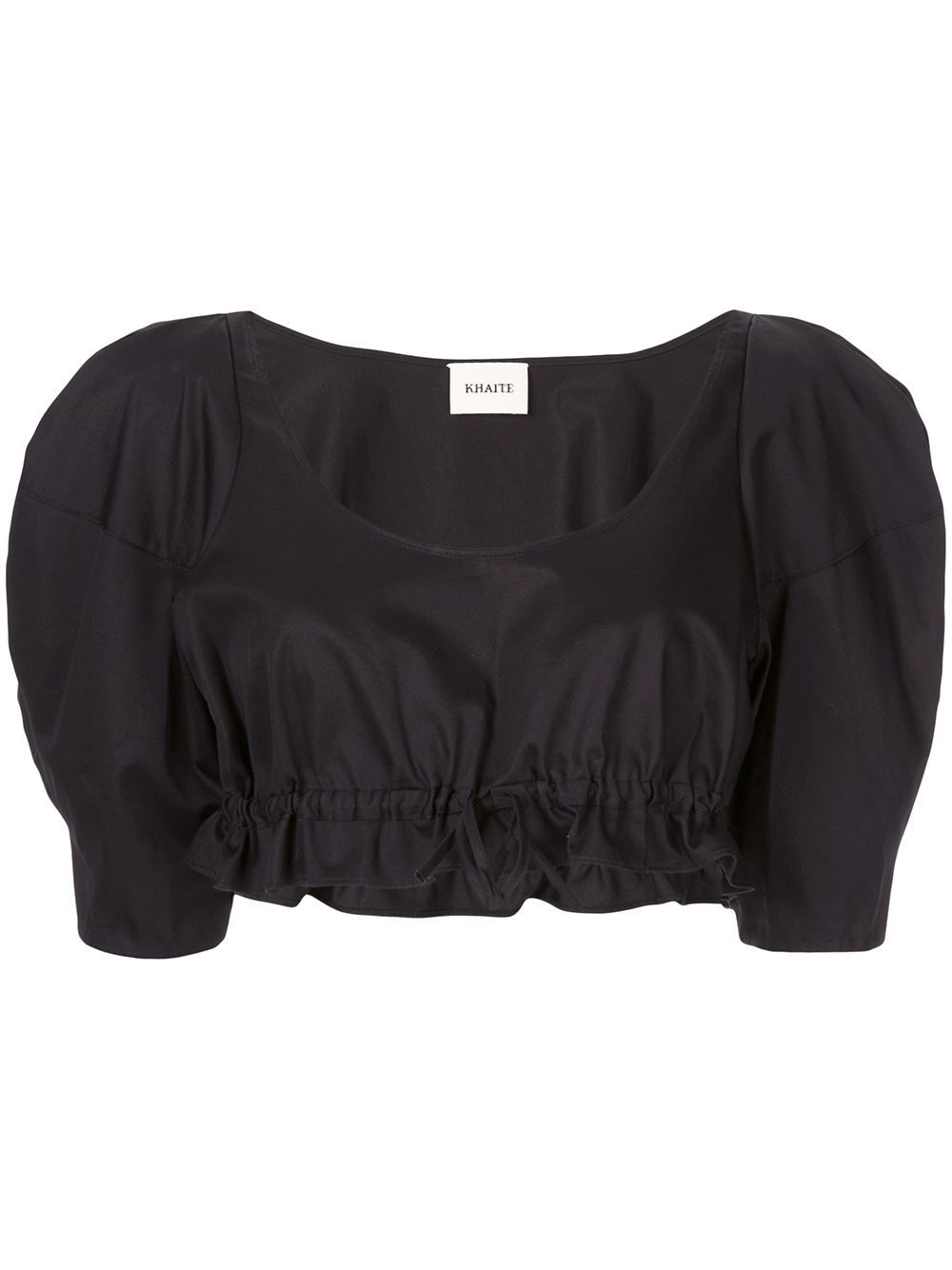 Khaite puff sleeve cropped blouse - Black | FarFetch Global