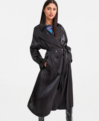 Women's Sheer Organza Double-Breasted Trench Coat, Macy's Exclusive | Macy's