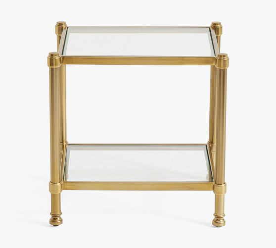 Everson Rectangular Glass Side Table (22.5") | Pottery Barn (US)