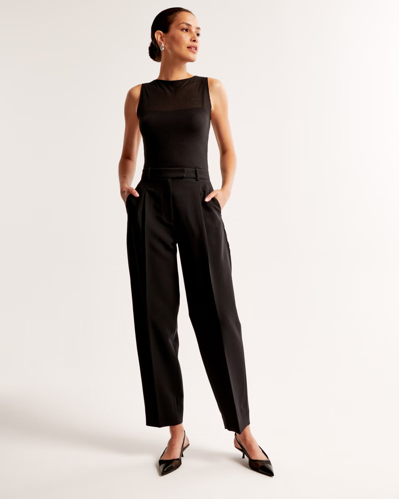 Women's Ankle Grazing Tapered Tailored Pant | Women's New Arrivals | Abercrombie.com | Abercrombie & Fitch (US)