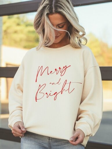 Merry & Bright Corded Crop Sweatshirt | Material Girls