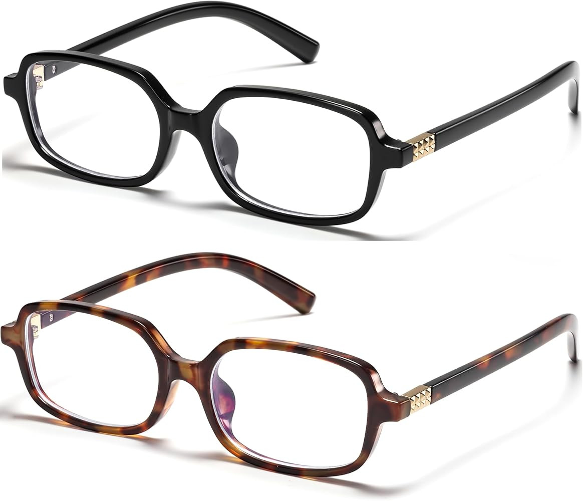 Retro Rectangle Blue Light Blocking Glasses for Women 90s Fake Eyeglasses Y2K Fashion Computer Gl... | Amazon (US)