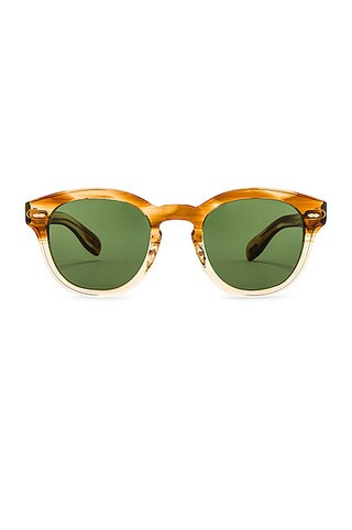 Oliver Peoples Cary Grant Sunglasses in Honey & Green Wash | FWRD | FWRD 