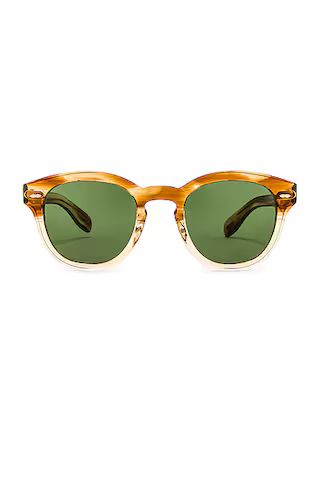 Oliver Peoples Cary Grant Sunglasses in Honey & Green Wash | FWRD | FWRD 