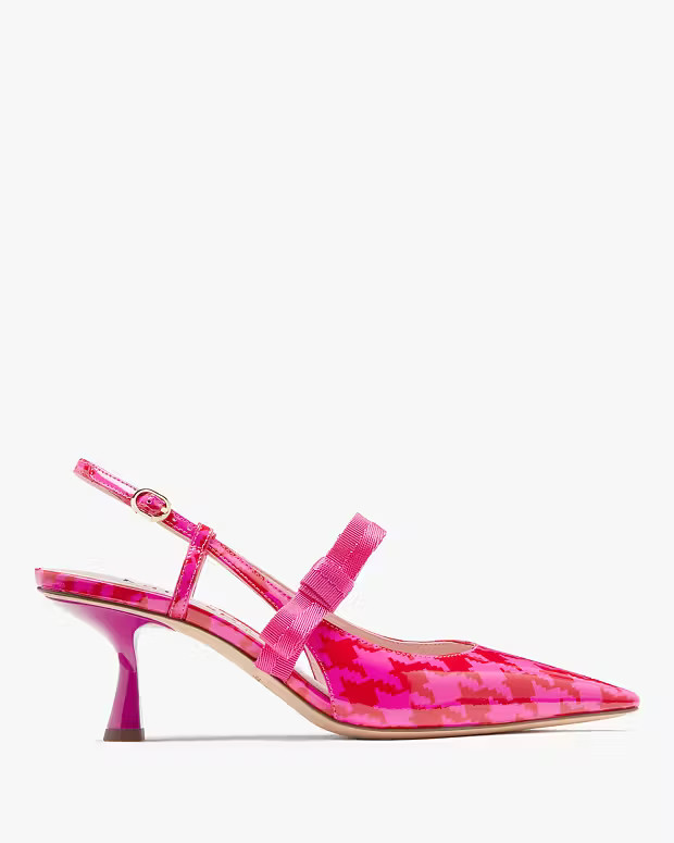 Maritza Houndstooth Slingback Pumps | Kate Spade (US)