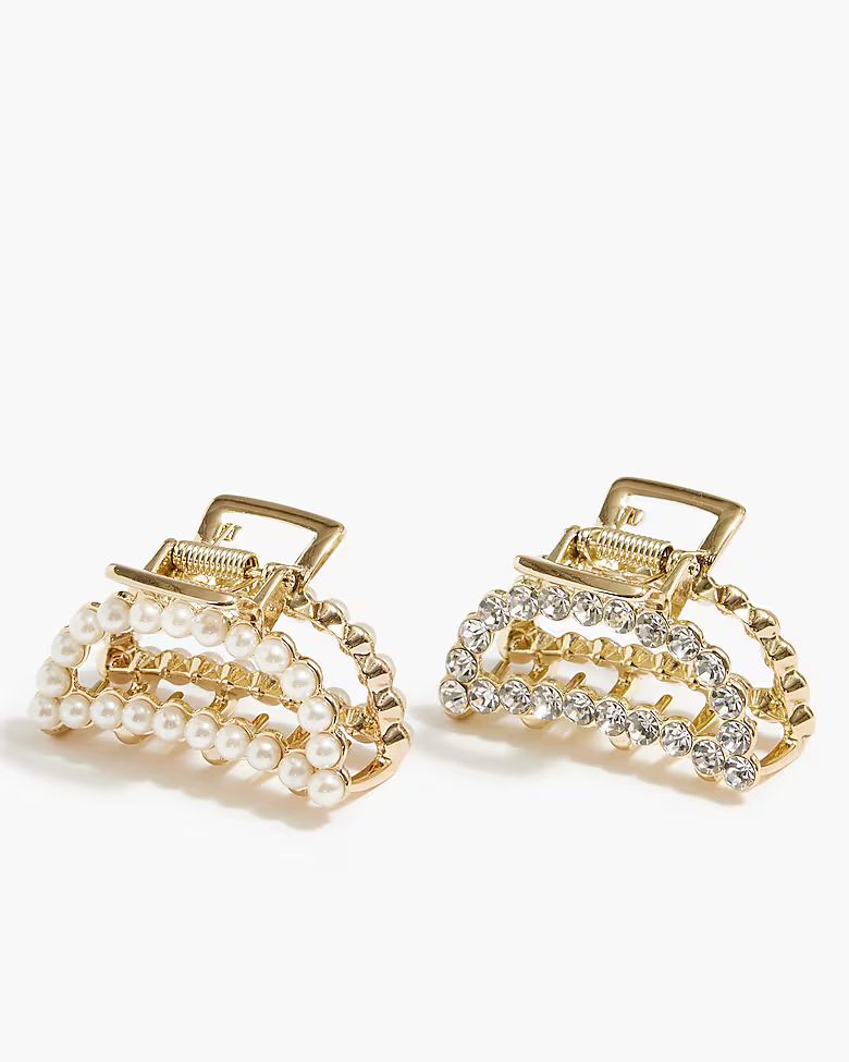 Small pearl and crystal claw clip set-of-two | J.Crew Factory