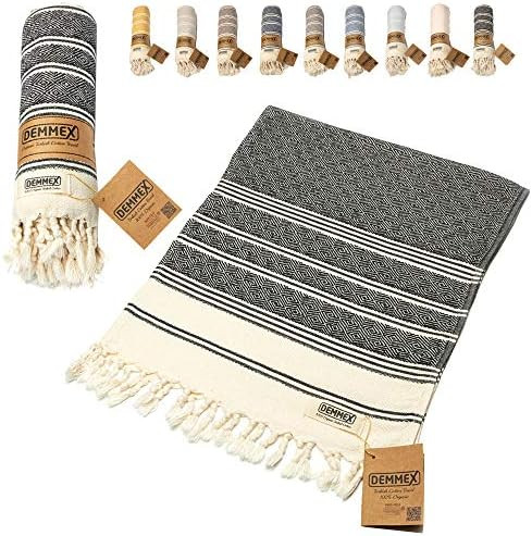 (Set of 2) DEMMEX Certified 100% Organic Cotton & Organic Dye Prewashed Diamond Weave Turkish Han... | Amazon (US)