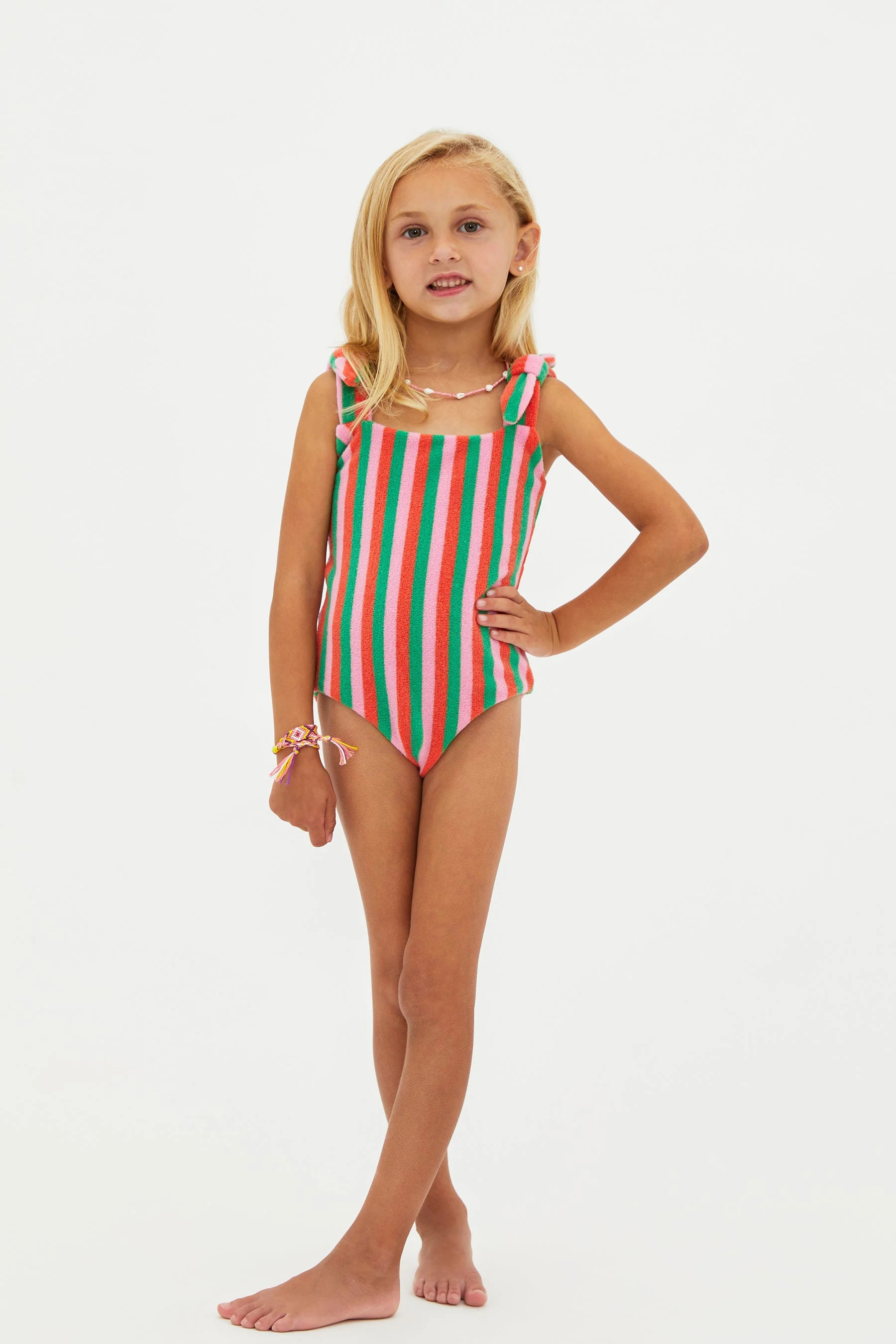 Little Marie One Piece Palm Beach Stripe | Beach Riot