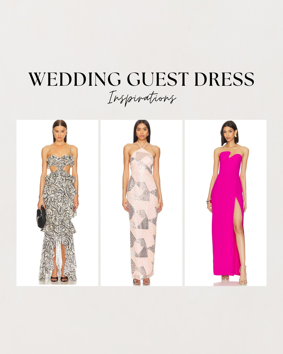 Here are a few wedding guest dresses from Revolve that I’ve been eyeing!✨ Ruffles are so cute to me! Sequins during the Spring and Summer are a new trend and I love the colors that I am finding! The pink dress has a unique cut that is subtle but edgy! 

#LTKWedding #LTKSeasonal #LTKStyleTip