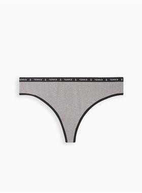 Cotton Mid Rise Thong Logo Panty | Torrid (US & Canada)