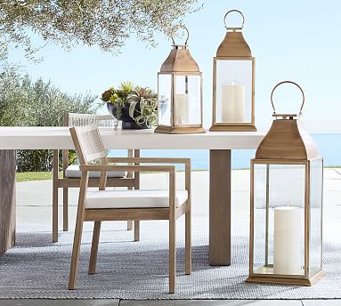 Chester Handmade Brushed Brass Indoor/Outdoor Lantern | Pottery Barn (US)