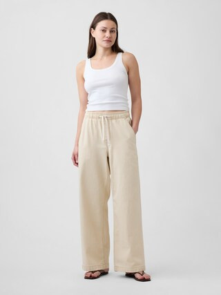 High Rise Pull-On Wide-Leg Jeans | Gap Factory