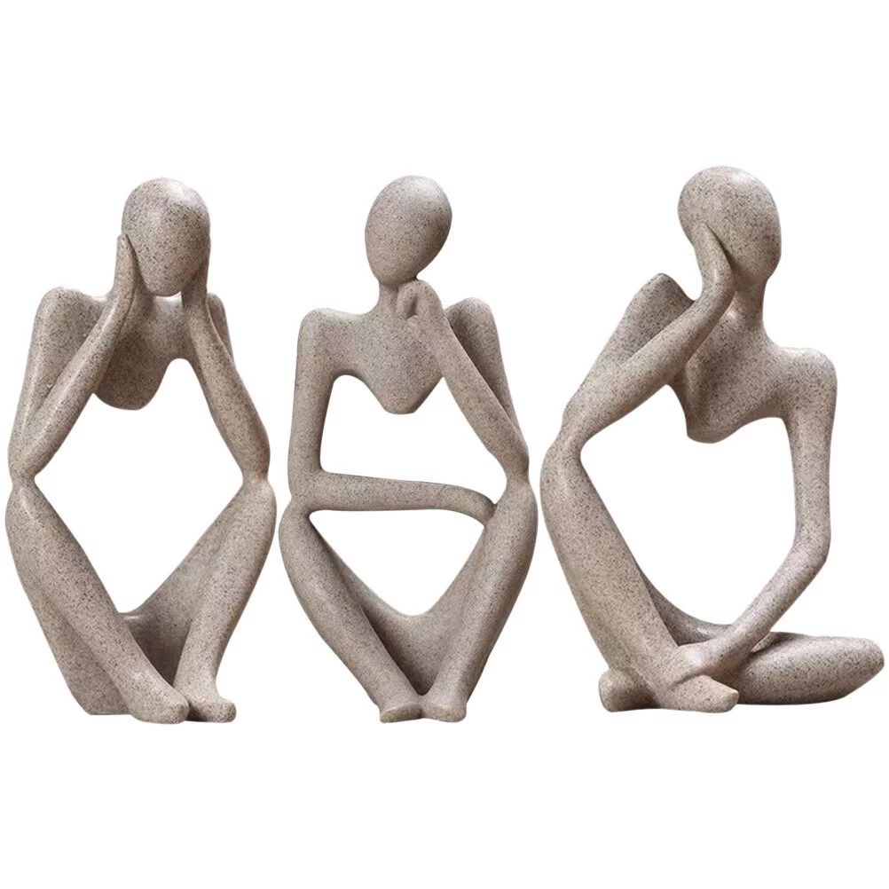 3pcs Thinker Statue Abstract Decor Office Desk Decor Modern Style Home Decor | Walmart (US)