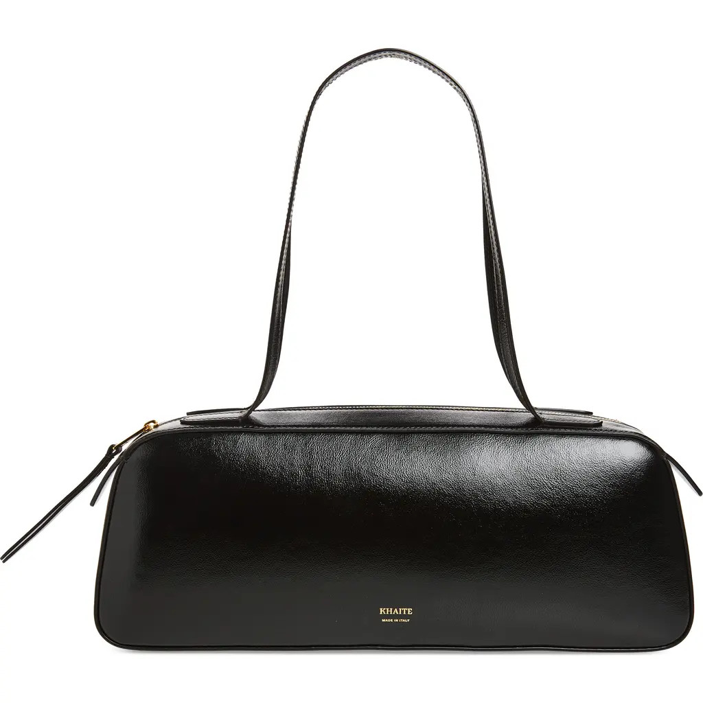 Khaite Simona Leather Shoulder Bag in Black 200 at Nordstrom | Nordstrom