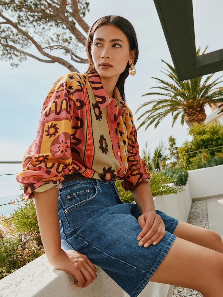 Mid Blue Bermuda Denim Jort Shorts | Next EU