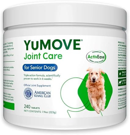 Hip and Joint Supplement - 240 Tablets for Dogs with Glucosamine, Chondroitin, MSM, Omega 3, Hyal... | Amazon (US)