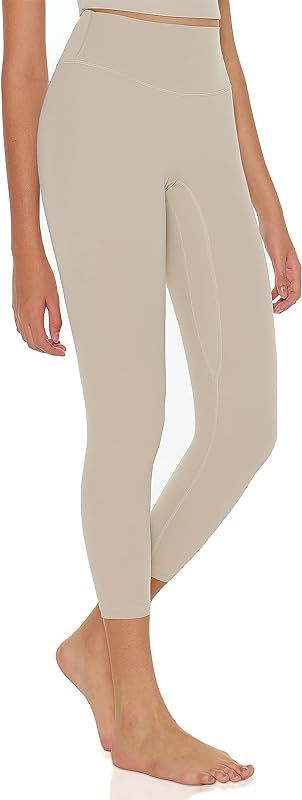 Women's Workout Leggings Cream Feeling Yoga Pants High Waisted Stretch Tummy Control Tights 7/8 L... | Amazon (US)