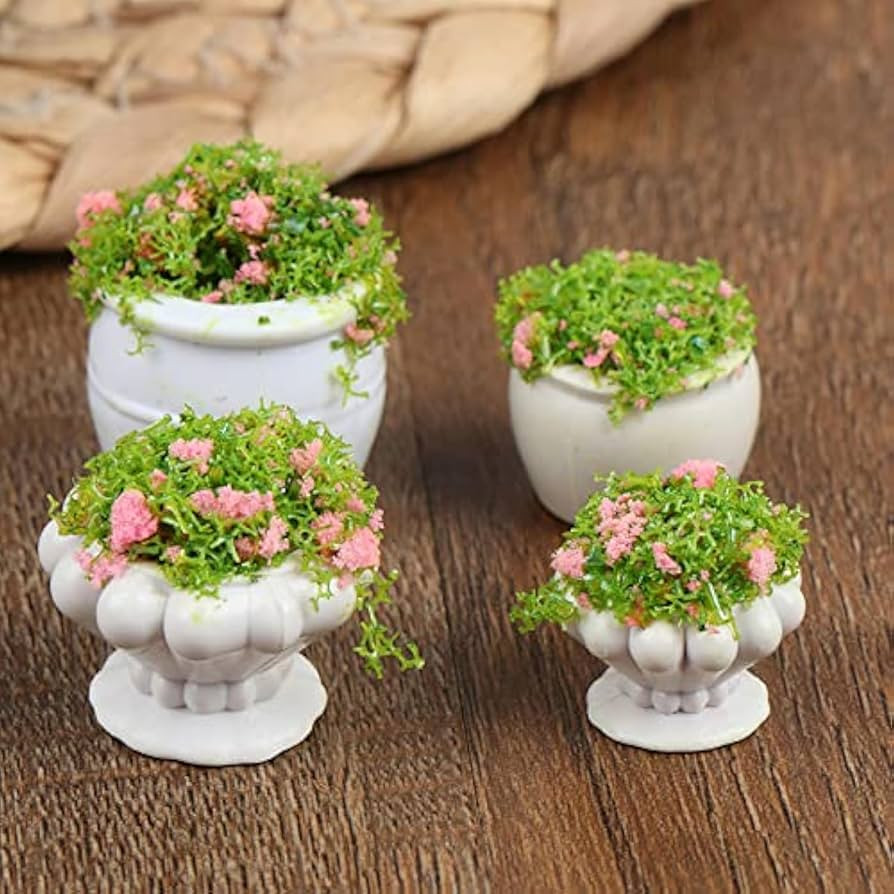4 Pcs Dollhouse Plant Bonsai Doll House Mini Potted Plant Artificial Tiny Mini Flowerpot Miniatur... | Amazon (US)