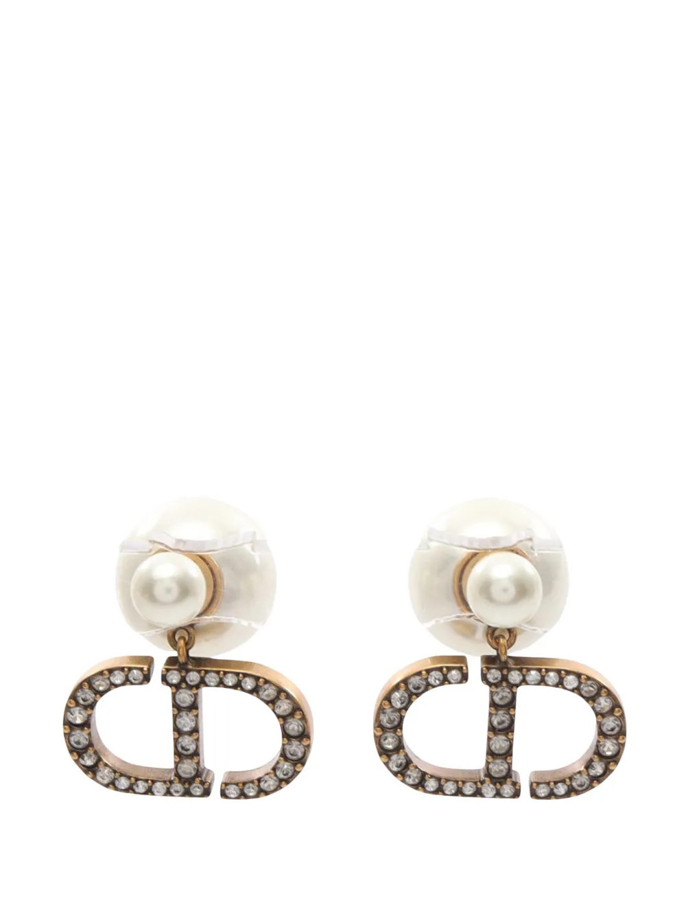 Christian Dior Pre-Owned 2010-2025 Gold Plated Faux Pearl Dior Tribales Earrings costume earrings - White | Farfetch Global