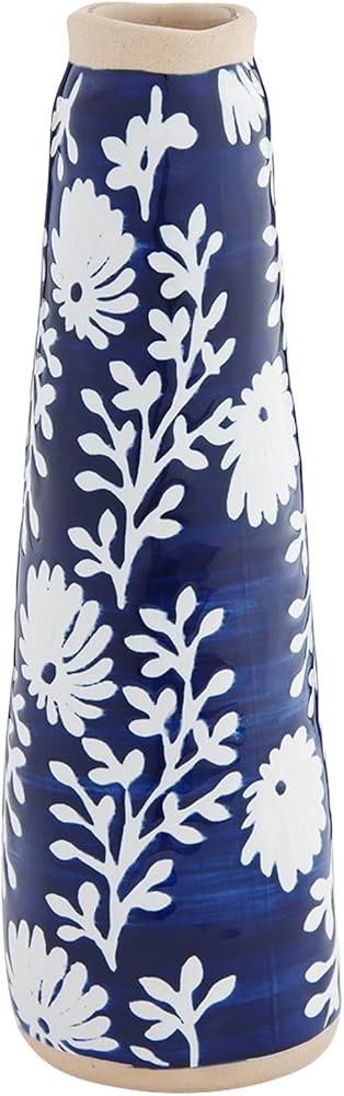 Mud Pie Slim Stem Vase, Blue Flower, 7.25" x 2.25" Dia | Amazon (US)