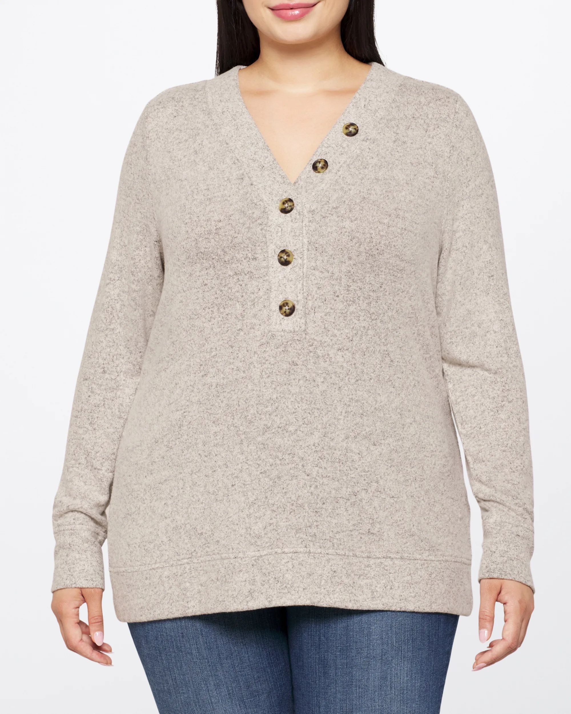 Joey Henley Cozy Brushed Knit Top | Stitch Fix