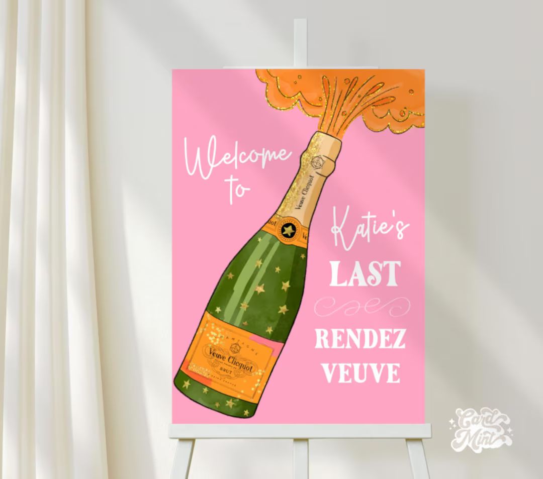 EDITABLE Bachelorette Welcome Sign Bridal Shower Spa Birthday Backdrop Wine Weekend Template Veuv... | Etsy (US)