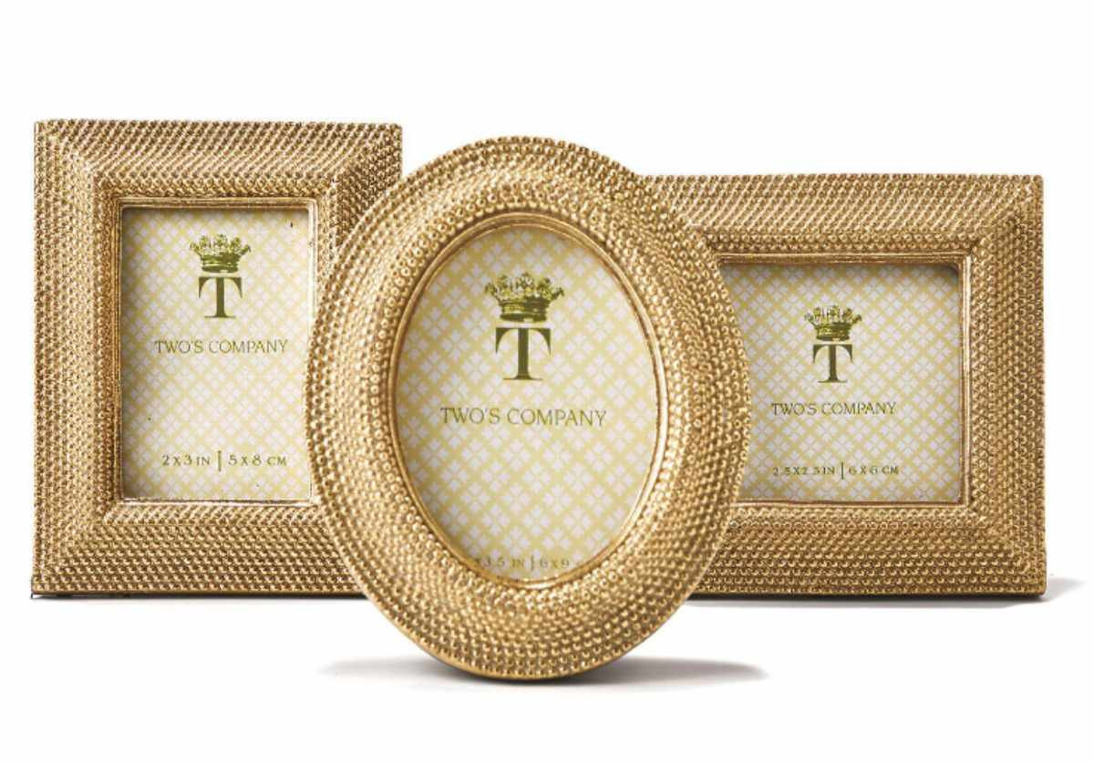 GOLDEN DOTS PHOTO FRAME | SET OF 3 | Alice Lane Home Collection