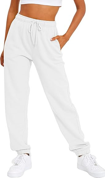 AUTOMET Women’s Fleece Lined Sweatpants Baggy Cinch Bottom Lounge Pants Drawstring Casual Athle... | Amazon (US)