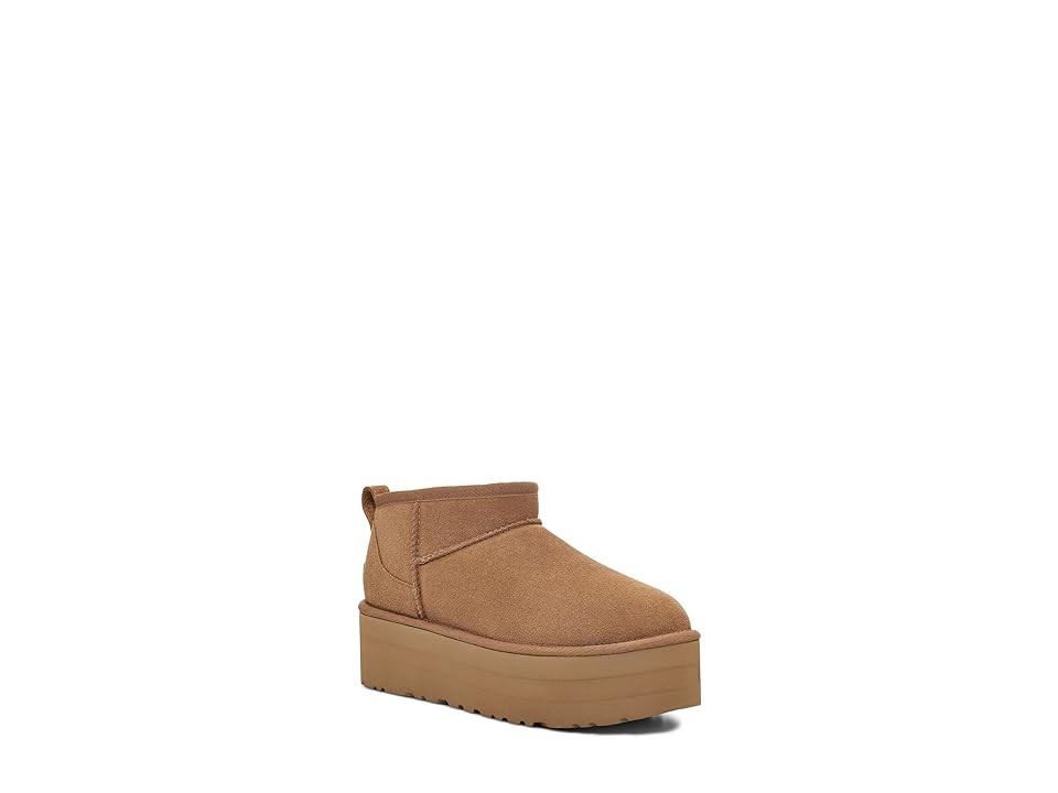 UGG Classic Ultra Mini Platform Women's Boots Chestnut : 5 B - Medium, Suede | Zappos