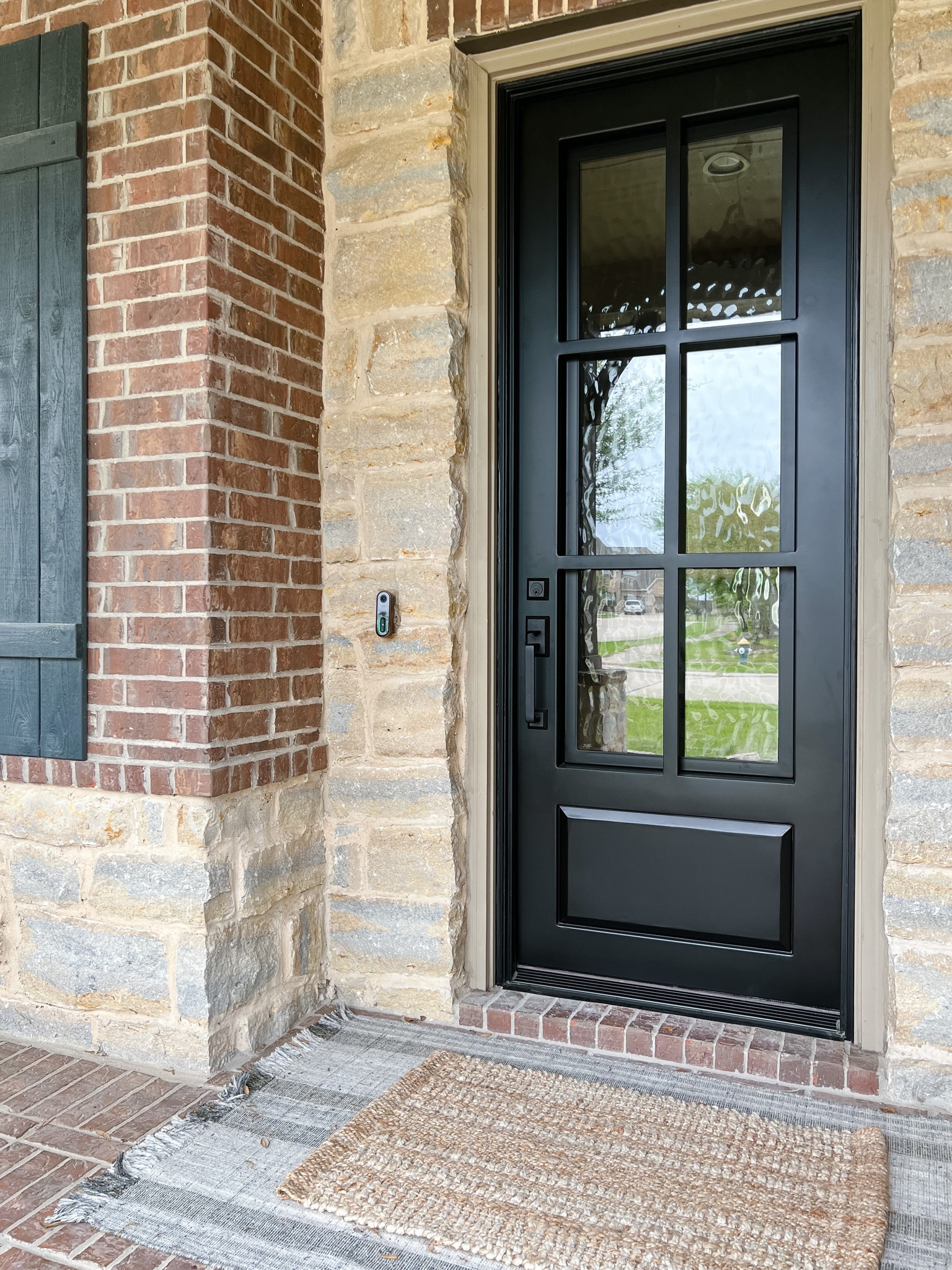 Stripes on stripes.  Our front porch layered outdoor rug and doormat.

#LTKFind #LTKhome