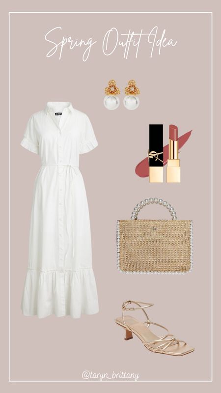 Spring Outfit Idea🤍

White maxi dress 
Pearl earrings 
Straw bag with pearl accents 
Good kitten heels 


#LTKsalealert #LTKitbag #LTKSeasonal